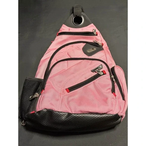 Ful Pink Sling Backpack Crossbody Daypack Travel Hiking Organizer Bottle Pocket