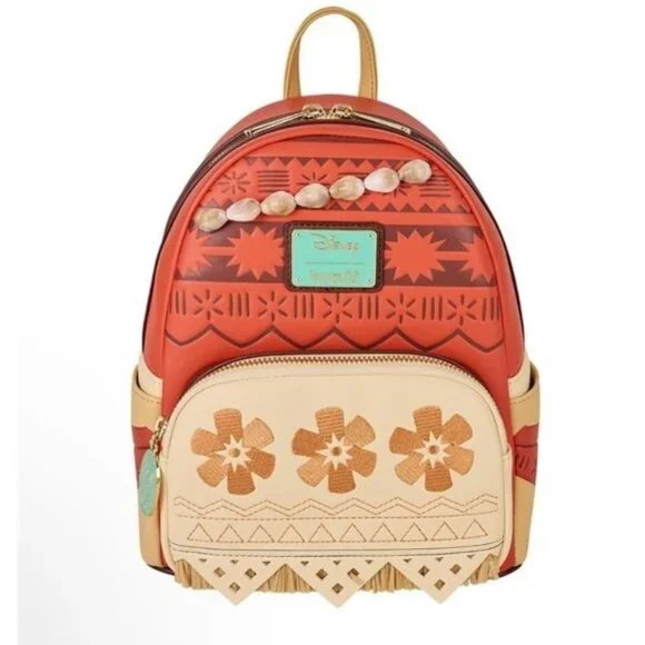 Loungefly Disney Moana Outfit Figural Shell Necklace Mini Backpack NWT 🐚