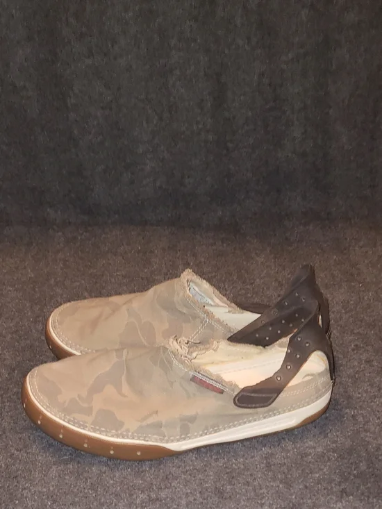 Columbia Men's Camouflage Slip-On Boat Shoes in Tan and Brown