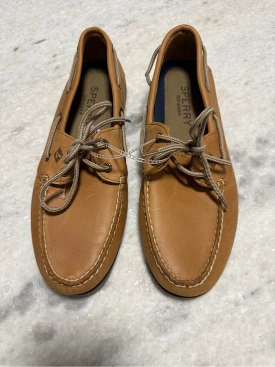 Sperry Tan Leather Two-Eye Boat Men Shoes size 10.5