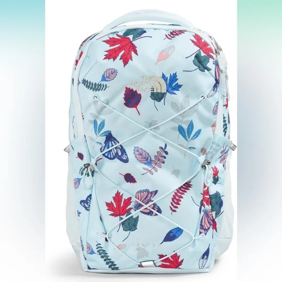 The North Face Light Blue Floral Leaf Print Backpack
