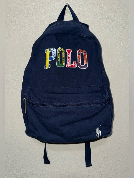 POLO Ralph Lauren Navy Embroidery Logo Work/School/Everyday Backpack