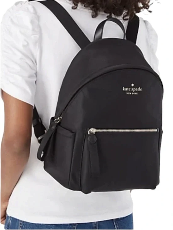 Kate Spade Chelsea Medium Nylon Backpack in Black