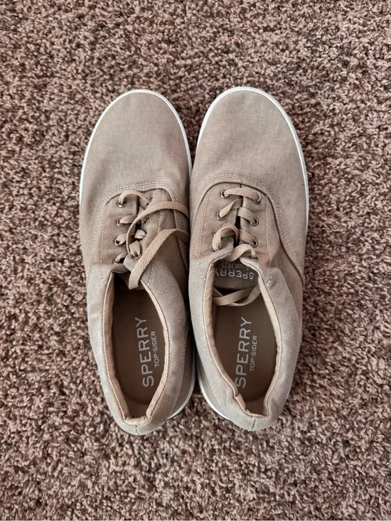 Sperry Men's Light Brown Canvas Lace-Up Sneakers