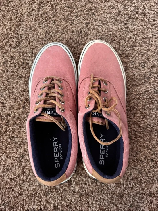 Sperry Men's Rose Canvas Boat Shoes with Tan Accents