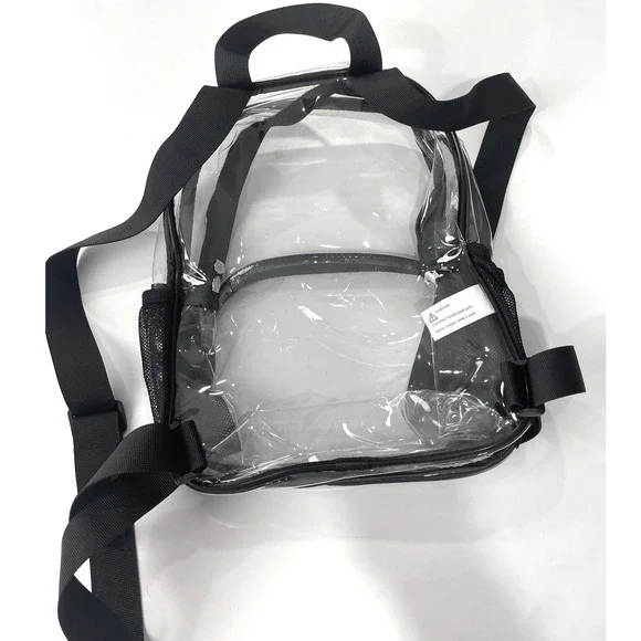 Clear Mini Backpack Stadium Approved Transparent Adjustable Festival Concert Bag