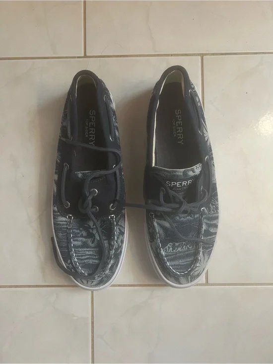 Sperry Top-Sider Men’s Navy Patterned Canvas Boat Shoes