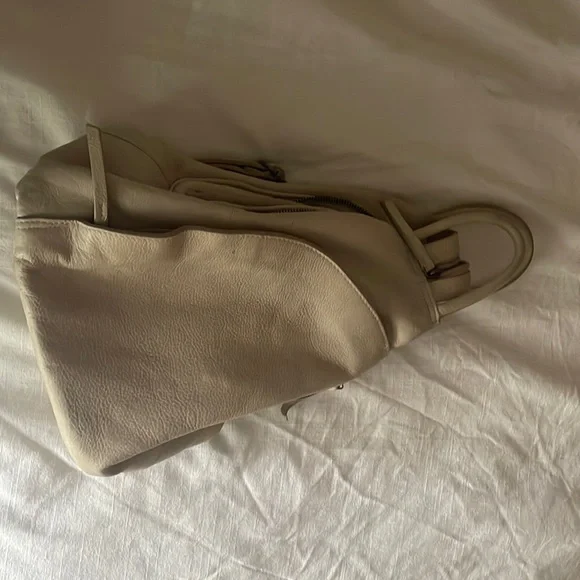 Free People Cream Leather Backpack
