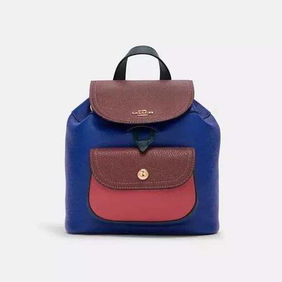 NWOT Coach Pennie Backpack 22” Colorblock Sport Blue Multi