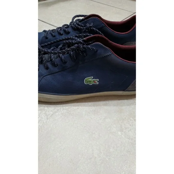 Lacoste Rubber Lerond Men's Navy Blue/Gray Shoes Size 13