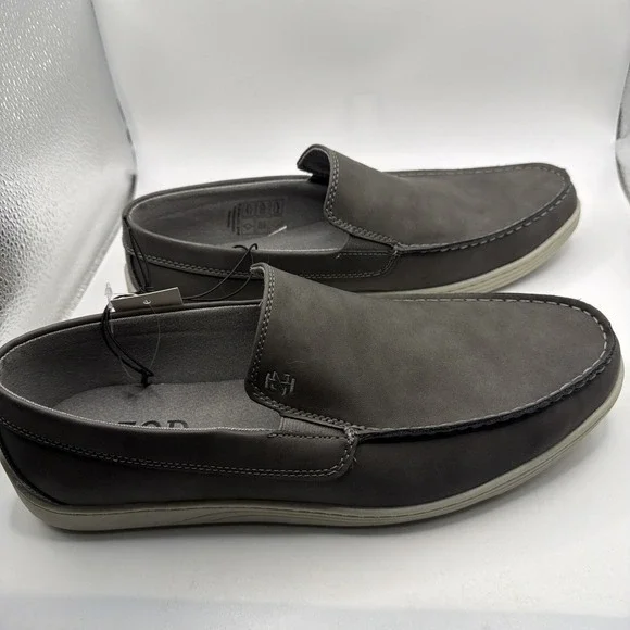 Izod Mens Seapoint Gray Sneaker Slip On Boat Beach Shoe Memory Foam. New Size 13