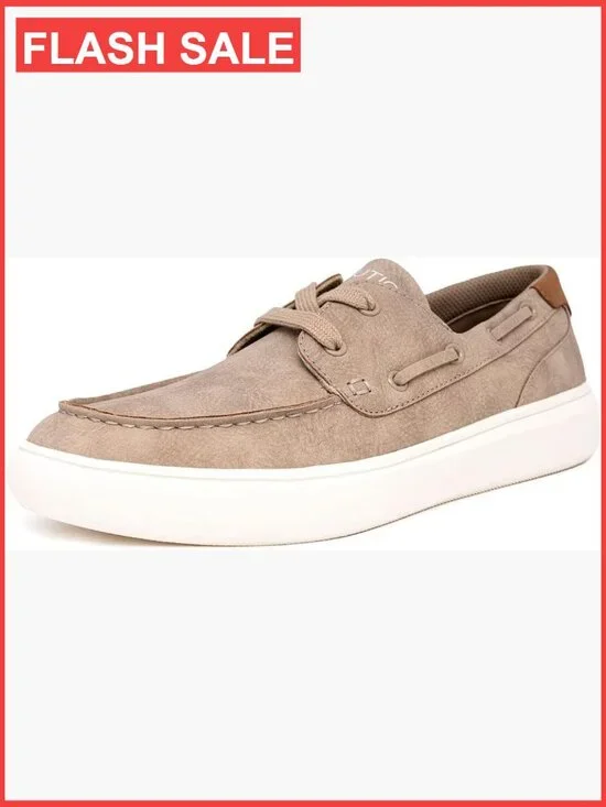 Men's Boat Shoe Casual Loafers Comfort Sneaker Walking Mocc-On Lace-Up
