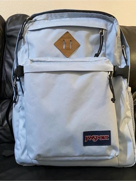 Jansport Light Blue Everyday Backpack with Brown Accent