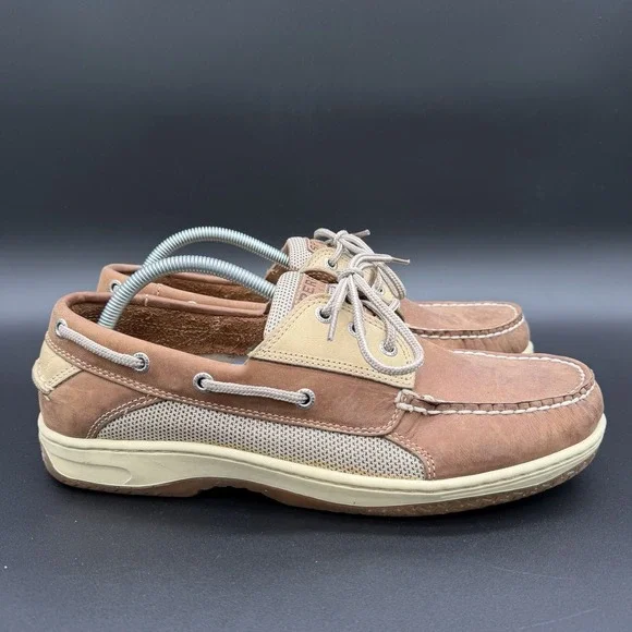 Sperry Billfish 3-Eye Boat Shoes Preppy Nautical Beach Coastal Cognac Sz 11