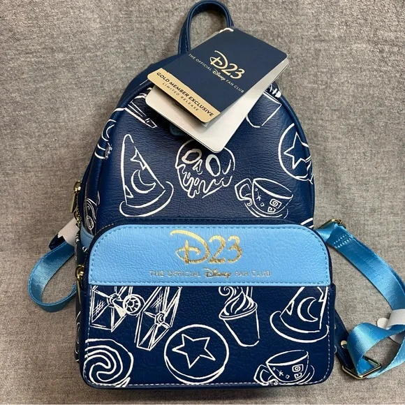 NWT 2023 Disney D23 Expo Gold Member Loungefly Exclusive Mini Backpack