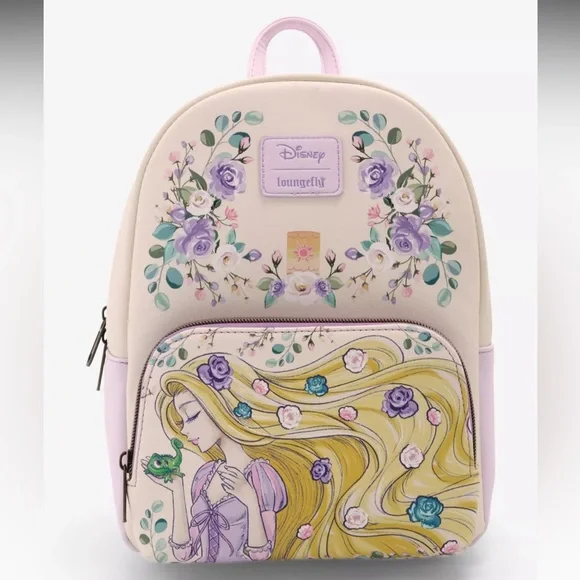 Loungefly Disney Tangled Rapunzel & Pascal Flowers Mini Backpack