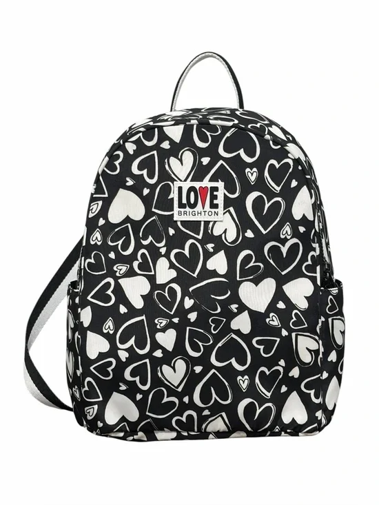 Brighton Heart Pattern Black & White Small Backpack - NWOT