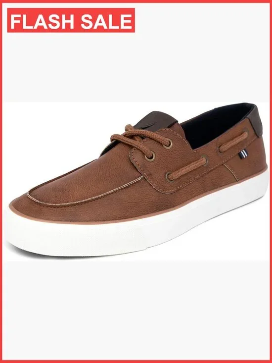 Men's Casual Boat Shoes, Moc-Toe Loafers with Cushioned Insole, Deck Fashion