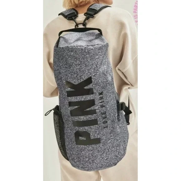 Victoria's Secret Pink Campus Convertible Duffle Bag to Backpack gray‎ 19x10