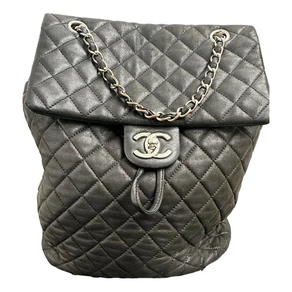 CHANEL Black Interior Leather Bagpack‎ .