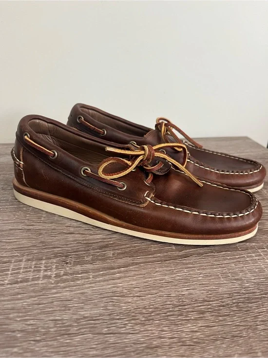Allen Edmonds Brown Leather Boat Shoes M7.5