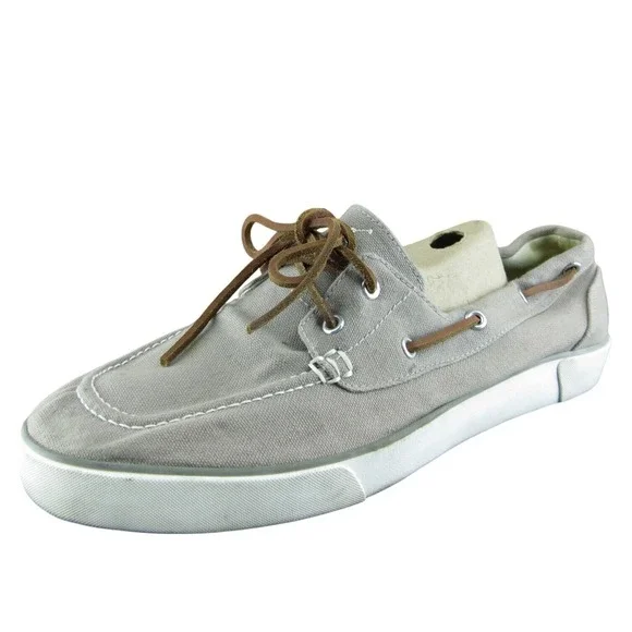 Polo Ralph Lauren Sander Men‎ Boat Shoe Gray Fabric Lace Up Size 12 Medium