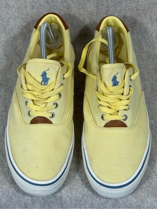 POLO Ralph Lauren Men’s “Thornton II” Classic Yellow Canvas Boat Shoes Sz 10D