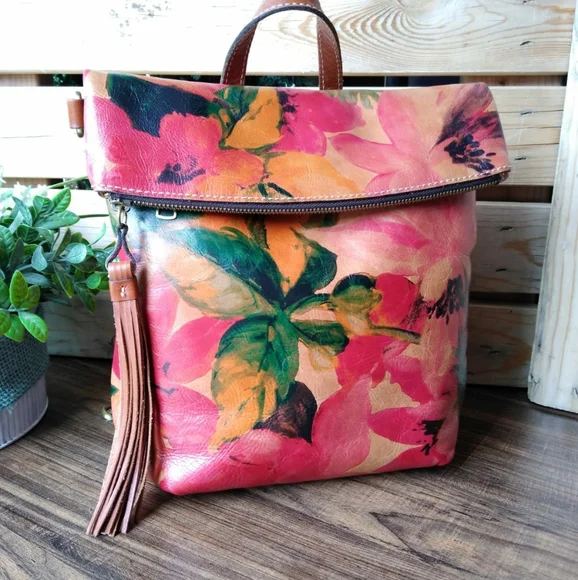 Patricia Nash “Luzille” Floral Leather Backpack in Excellent Condition