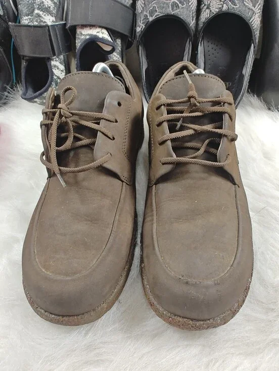 Mephisto Latex 100% Naturel Brown Leather Lace-Up Shoes Men's Size 11
