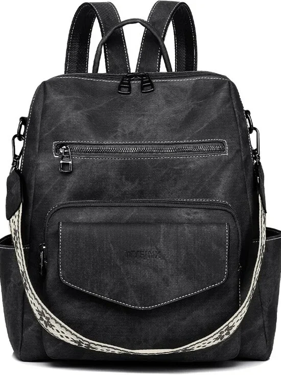 Stylish PU Leather Backpack Purse for Women - Small Travel Handbag & Shoulder