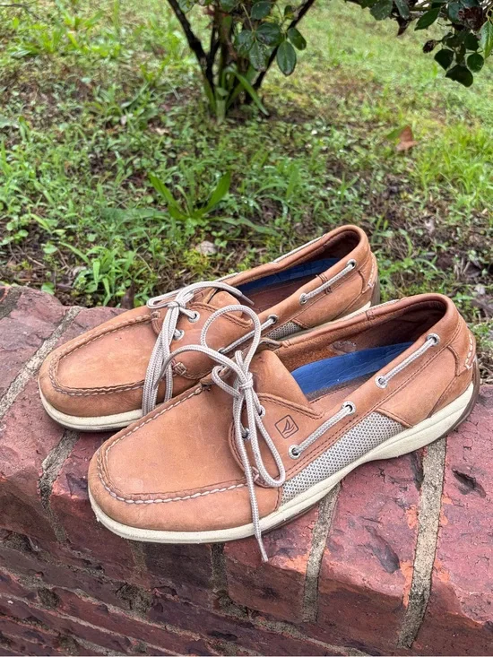 Sperry Men's Tan Leather Boat Shoes - Deck Style Casual