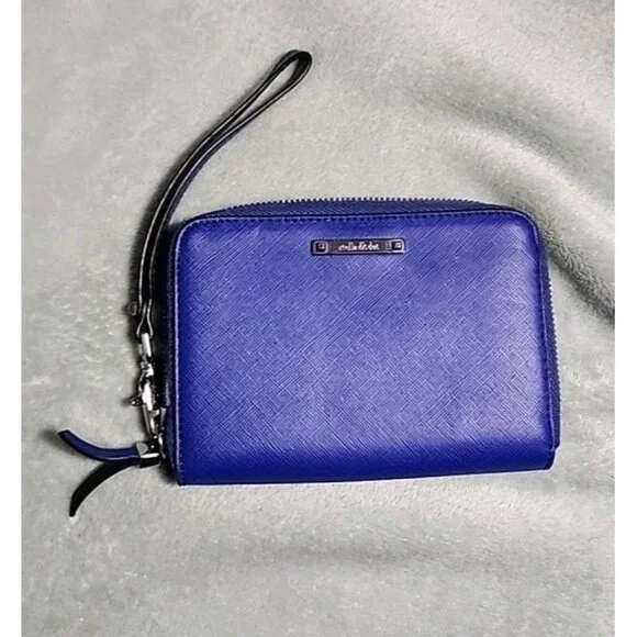 Stella & Dot‎ Chelsea Tech Wallet Zip Around Clutch Cobalt Blue 6 x 4 Inch Vegan