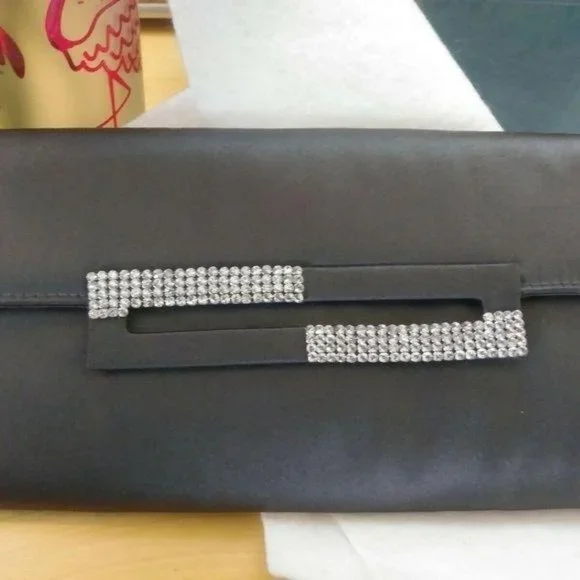 Satin Clutch Crossbody Gray‎ Crystal Bloomingdales