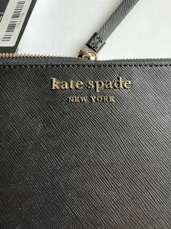 NWT Kate Spade Black Zip Up Wallet/ Wristlet in Black