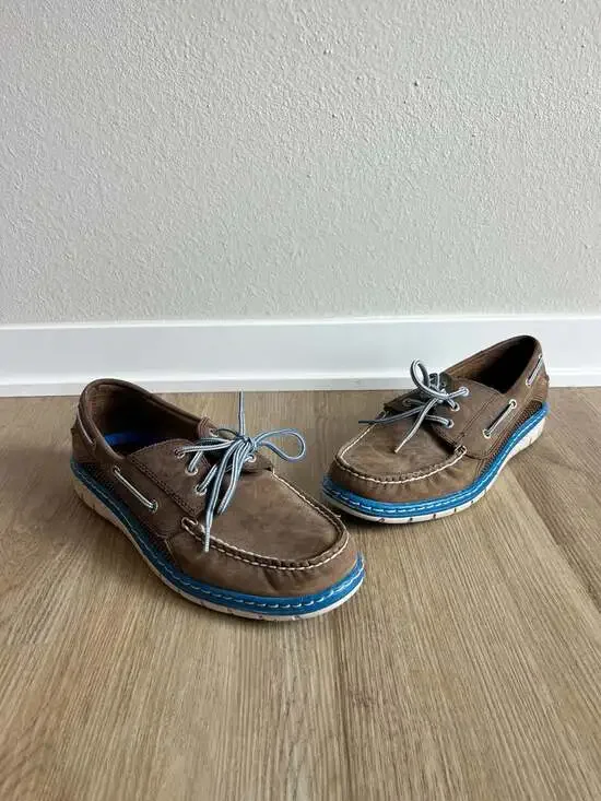 Sperry, Billfish Ultralite 3-Eye Boat Shoe, Taupe/Brown/Blue, Old Money,10.5