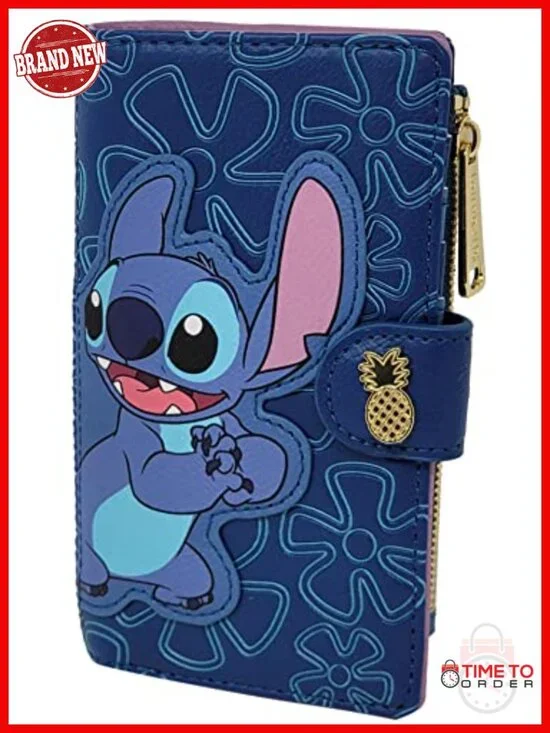 Faux Leather Stitch Clutch Wallet with Snap Flap