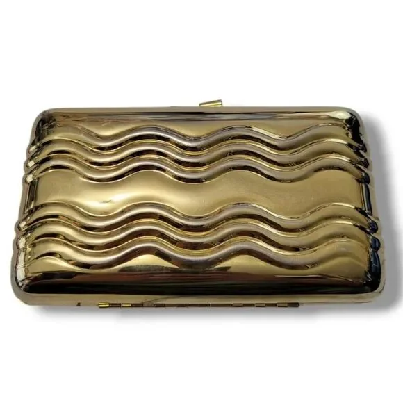 Vintage Clutch - Vintage ADG Fashion Imports Purse Gold Tone Metal Clutch Purse