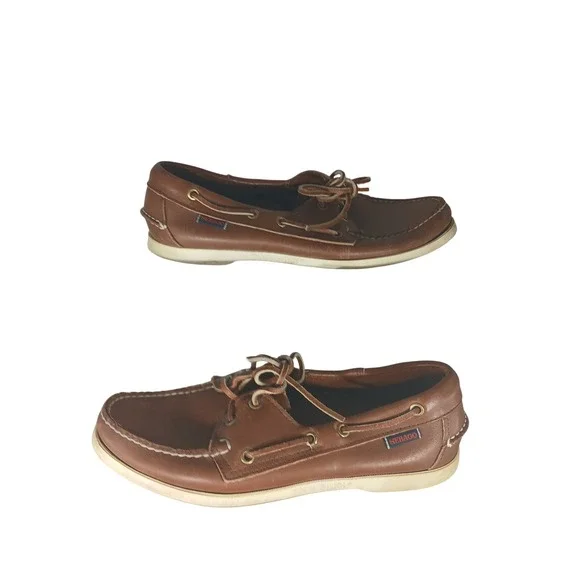 Sebago Docksides Mens 9M‎ Brown Leather Boat Shoes Made in USA 8727165