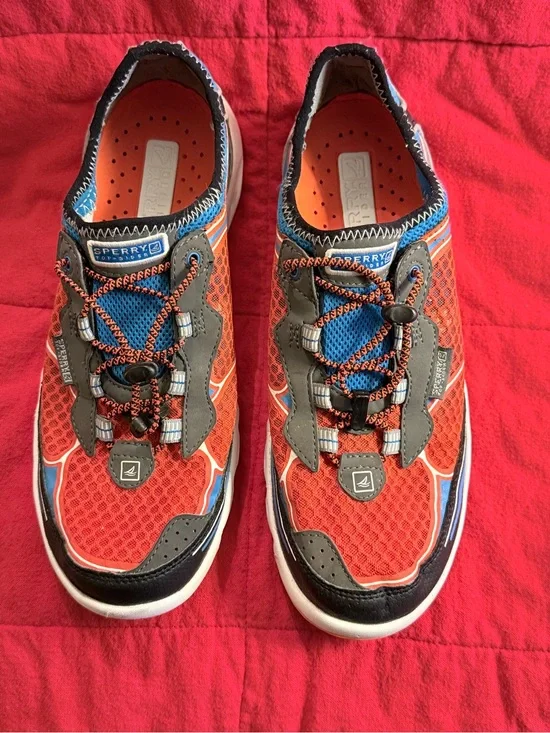 Sperry Orange and Blue Mesh H2O Slip-Ons