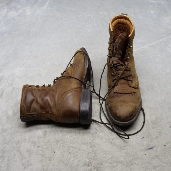 Twisted X Mens 8.5EE Work Boots Brown Leather Lace Up Rugged Utility MLC 0001