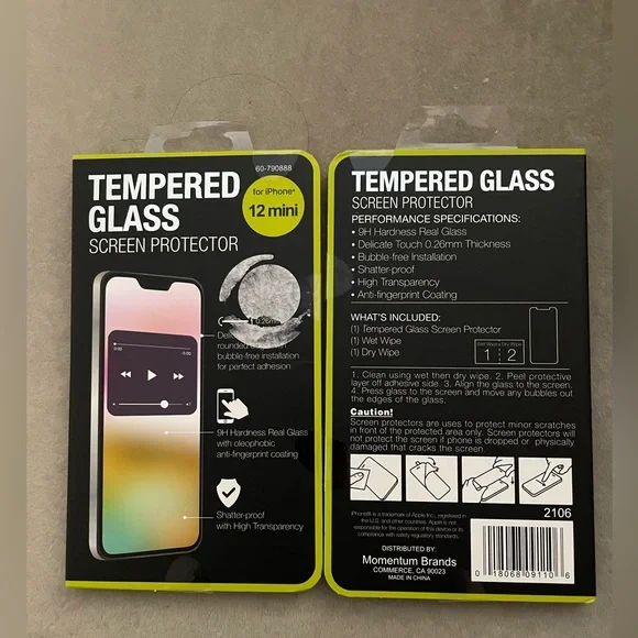 IPhone 12 MINI Tempered Glass Screen Protector (2-pack)
