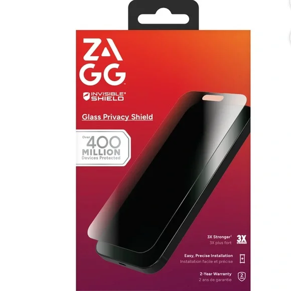 ZAGG InvisibleShield Glass Privacy Screen Protector - Black iPhone 15/16