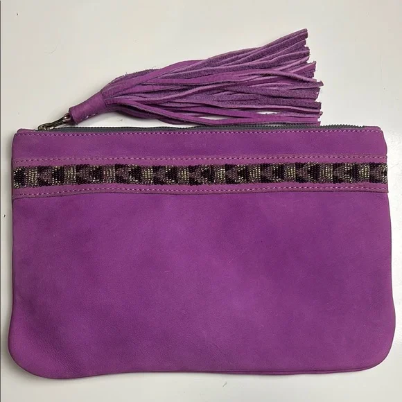 Maasai Collections‎ Purple Tassel Clutch