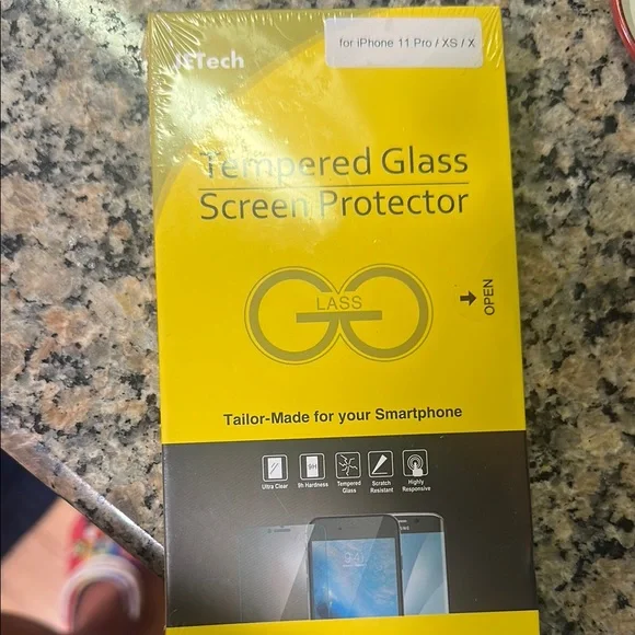 Tempered Glass Screen Protector for iPhone 11 Pro/X/XS - Yellow