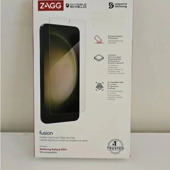 ZAGG InvisibleShield Fusion Defense Flexible Hybrid Screen Protector for S23+