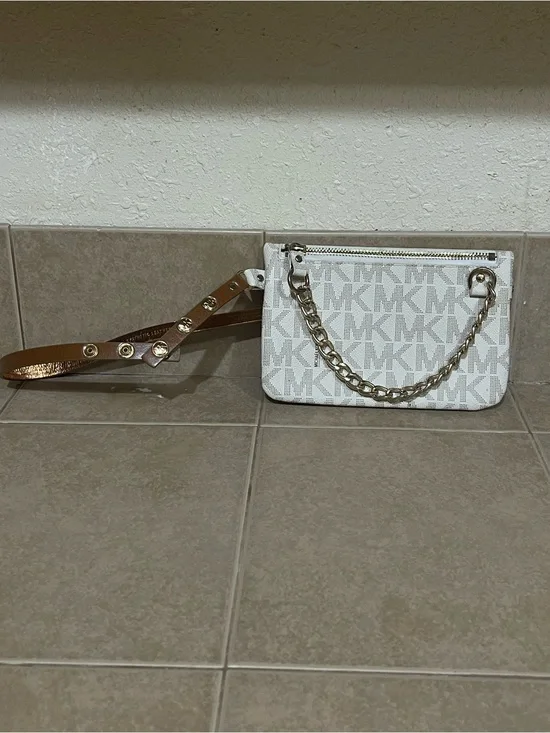 Michael Kors White Logo Fanny Bag