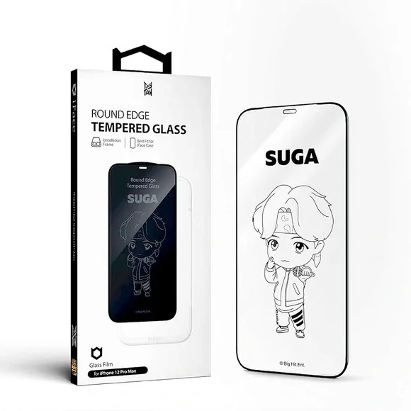 iFace TinyTAN BTS (SUGA) Tempered Glass Screen Protector for iPhone 12 Mini NEW