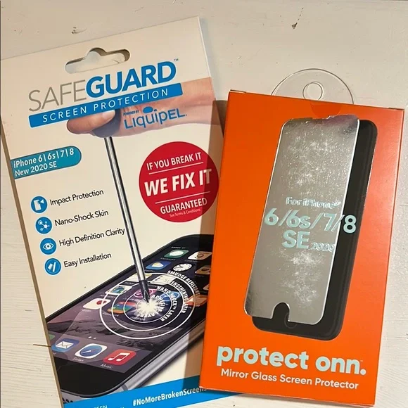 2 Screen Protectors for iPhone 6/6s/7/8 SE - Clear