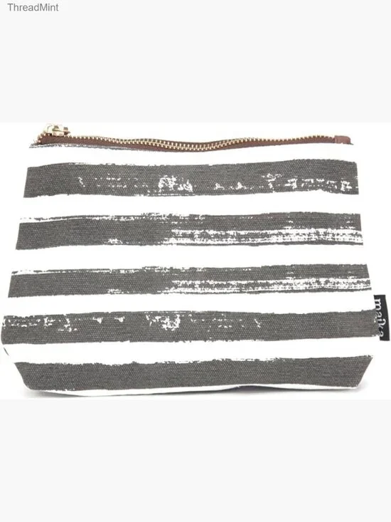 Recycled Canvas Travel Pouch Clutch Zipper Closure Waterproof