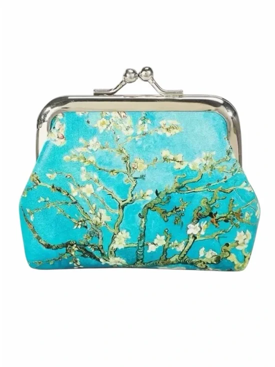 Van Gogh Blue “Almond Blossoms” Floral Women's Coin Purse New